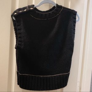 Zara black vest with cute side buttons and chains